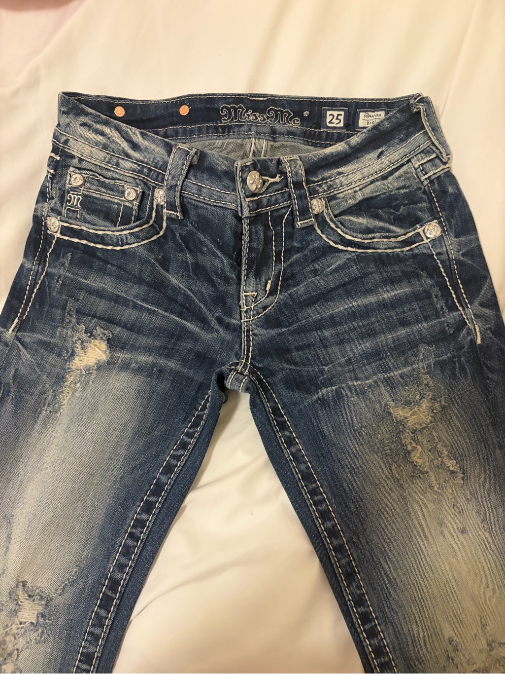 Miss Me Blue Distressed Skinny Jeans